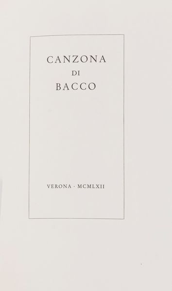 AUTORI VARI : Sull'Erotismo - Canzona Di Bacco  - Asta Multipli d'Autore - Associazione Nazionale - Case d'Asta italiane