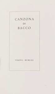 AUTORI VARI : Sull'Erotismo - Canzona Di Bacco  - Asta Multipli d'Autore - Associazione Nazionale - Case d'Asta italiane