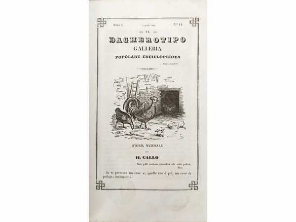 ll Dagherotipo: galleria popolare enciclopedica. Anno primo 1840  - Asta Libri Antichi e d'Arte - Associazione Nazionale - Case d'Asta italiane