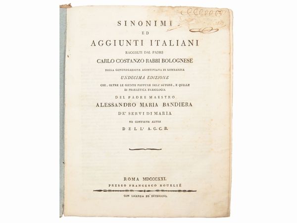 Dizionari e testi di lingua antichi  - Asta Libri Antichi e d'Arte - Associazione Nazionale - Case d'Asta italiane