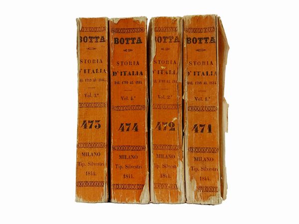 Storia d'Italia di Carlo Botta dal 1789 al 1814  - Asta Libri Antichi e d'Arte - Associazione Nazionale - Case d'Asta italiane