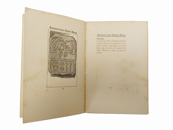 Extracts from Adam's Diary traslated from the original ms. by Mark Twain  - Asta Libri Antichi e d'Arte - Associazione Nazionale - Case d'Asta italiane