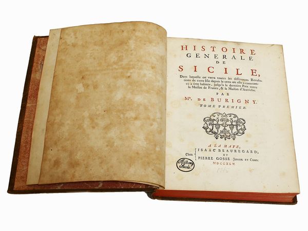 Jean de Burigny Levesque : Histoire generale de Sicile ...  - Asta Libri Antichi e d'Arte - Associazione Nazionale - Case d'Asta italiane