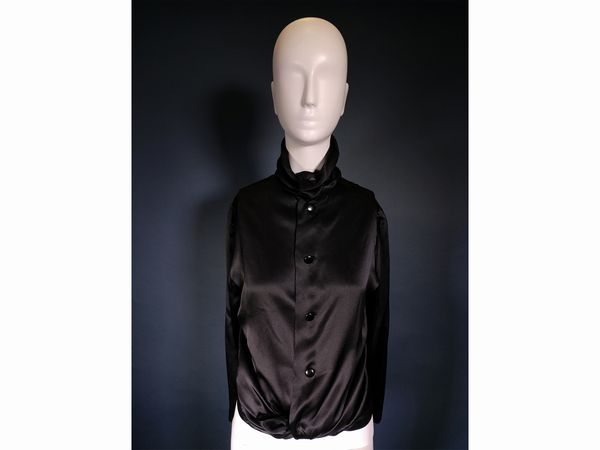 Christian Dior camicia in seta nera  - Asta Fashion Vintage - Associazione Nazionale - Case d'Asta italiane