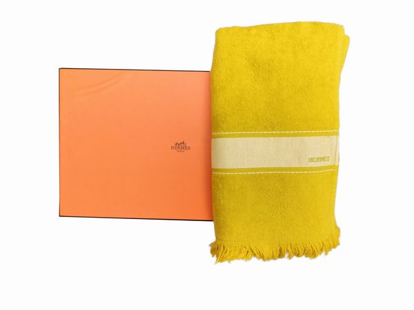 Herms asciugamano in spugna giallo  - Asta Fashion Vintage - Associazione Nazionale - Case d'Asta italiane