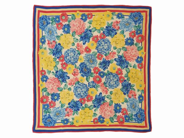 Christian Dior foulard a fiori  - Asta Fashion Vintage - Associazione Nazionale - Case d'Asta italiane