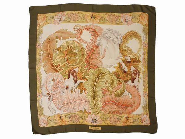 Salvatore Ferragamo foulard in seta  - Asta Fashion Vintage - Associazione Nazionale - Case d'Asta italiane