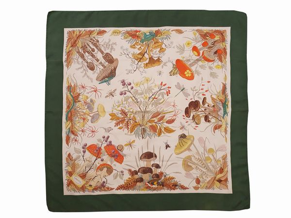 Gucci foulard Funghi di V.Accornero  - Asta Fashion Vintage - Associazione Nazionale - Case d'Asta italiane