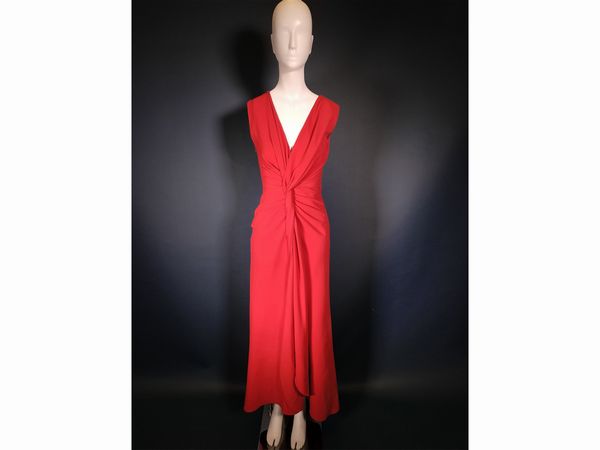Salavatore Ferragamo abito da sera rosso  - Asta Fashion Vintage - Associazione Nazionale - Case d'Asta italiane