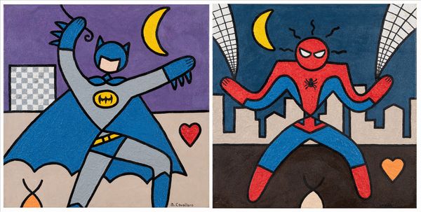 A. CAVALLARO : Batman - L'uomo ragno  - Asta Arte Moderna e Contemporanea - Associazione Nazionale - Case d'Asta italiane