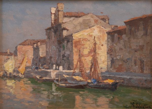 GIOVANNI  SALVIATI : Canale veneziano  - Asta Arte Moderna e Contemporanea - Associazione Nazionale - Case d'Asta italiane