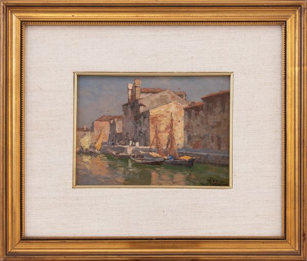 GIOVANNI  SALVIATI : Canale veneziano  - Asta Arte Moderna e Contemporanea - Associazione Nazionale - Case d'Asta italiane