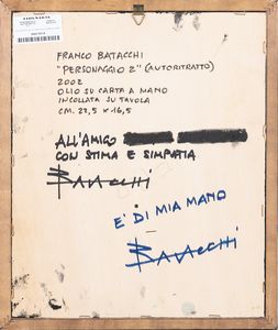 FRANCO  BATACCHI : Personaggio 2 (autoritratto)  - Asta Arte Moderna e Contemporanea - Associazione Nazionale - Case d'Asta italiane