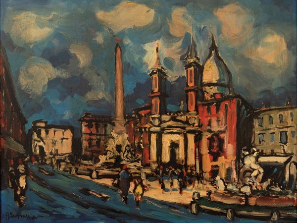 Achille Sdruscia : Roma, Piazza Navona  - Asta Arte Figurativa tra XIX e XX Secolo - Associazione Nazionale - Case d'Asta italiane