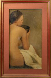 Carlo Siviero : Nudo femminile di spalle  - Asta Arte Figurativa tra XIX e XX Secolo - Associazione Nazionale - Case d'Asta italiane