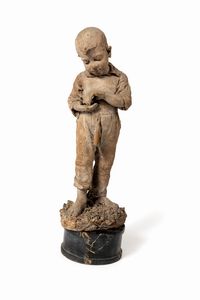 Costantino Barbella : Figura di bambino  - Asta Arte Figurativa tra XIX e XX Secolo - Associazione Nazionale - Case d'Asta italiane