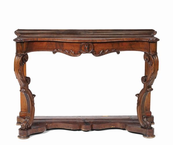 Consolle in legno intagliato. XIX-XX Secolo  - Asta Antiquariato Luglio - Associazione Nazionale - Case d'Asta italiane