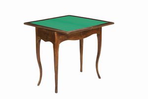 Tavolo da gioco in legno. XIX-XX secolo  - Asta Antiquariato Luglio - Associazione Nazionale - Case d'Asta italiane