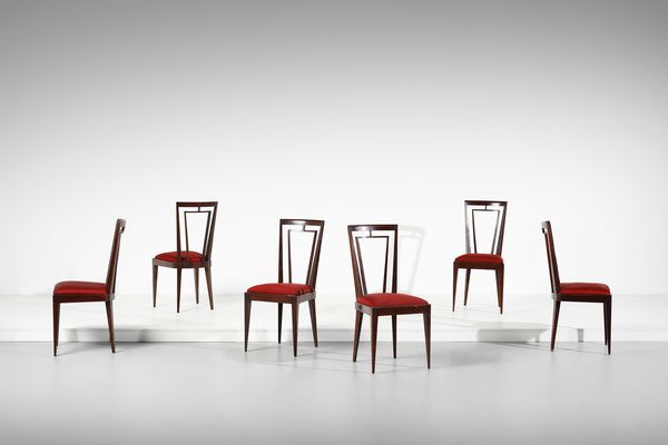 GIO PONTI & EMILIO LANCIA : attribuito. Sei sedie  - Asta Asta 417 | DESIGN E ARTI DECORATIVE DEL NOVECENTO Online - Associazione Nazionale - Case d'Asta italiane