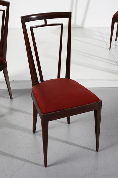 GIO PONTI & EMILIO LANCIA : attribuito. Sei sedie  - Asta Asta 417 | DESIGN E ARTI DECORATIVE DEL NOVECENTO Online - Associazione Nazionale - Case d'Asta italiane