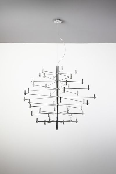 MANIFATTURA ITALIANA : Grande lampada a sospensione  - Asta Asta 417 | DESIGN E ARTI DECORATIVE DEL NOVECENTO Online - Associazione Nazionale - Case d'Asta italiane