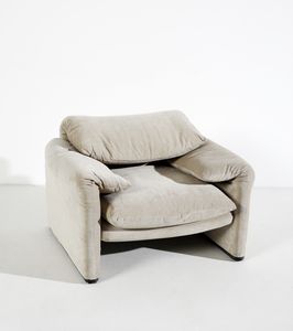 MAGISTRETTI VICO (1920 - 2006) : Coppia di poltrone Maralunga per Cassina  - Asta Asta 417 | DESIGN E ARTI DECORATIVE DEL NOVECENTO Online - Associazione Nazionale - Case d'Asta italiane