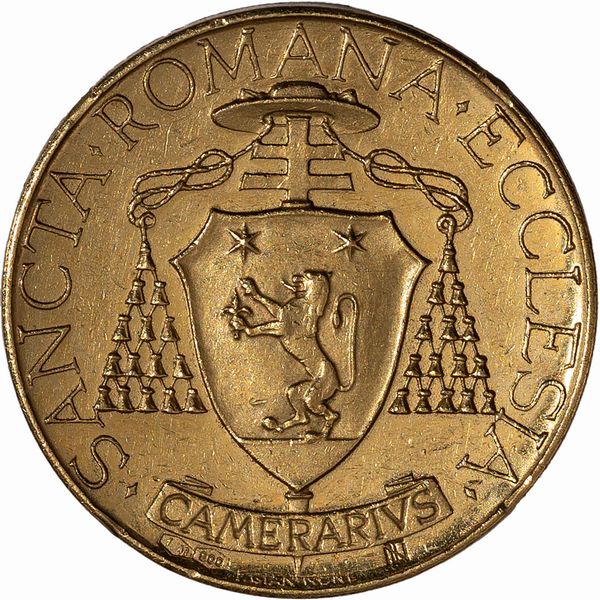 Vaticano, SEDE VACANTE, 1963 : Medaglia coniata in oro emessa per il Cardinale Camerlengo Benedetto Aloisi-Masella  - Asta Numismatica - Associazione Nazionale - Case d'Asta italiane