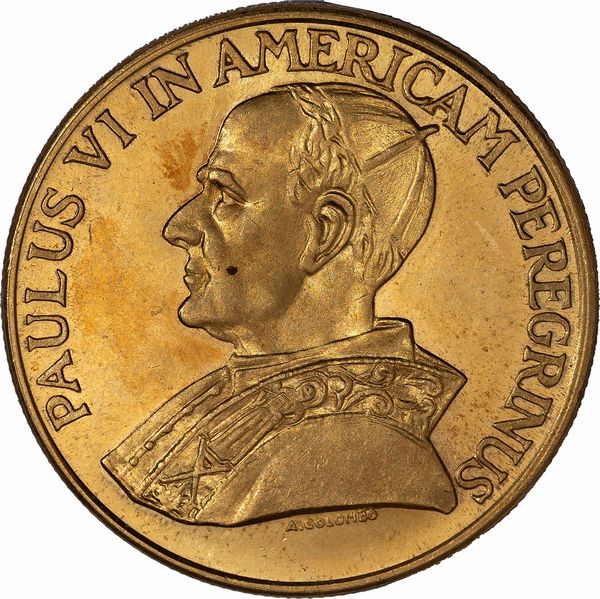 Vaticano, PAOLO VI (1963-1978) : Medaglia Paulus VI in Americam Peregrinus  - Asta Numismatica - Associazione Nazionale - Case d'Asta italiane