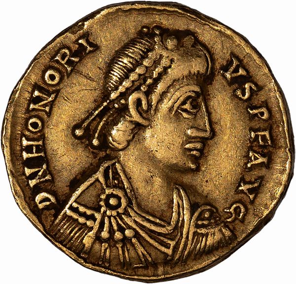 Impero Romano, ONORIO, 393-423 d.C. : Solido  - Asta Numismatica - Associazione Nazionale - Case d'Asta italiane