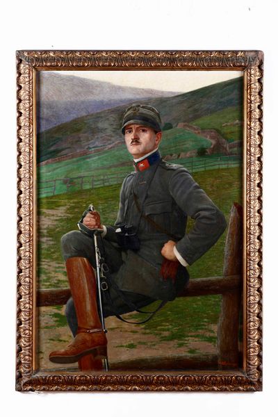 Alfredo Luxoro : Ritratto di soldato, 1916  - Asta Dipinti del XIX-XX secolo - Associazione Nazionale - Case d'Asta italiane