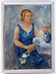 Alfredo Ubaldo Gargani - Donna con vestito blu