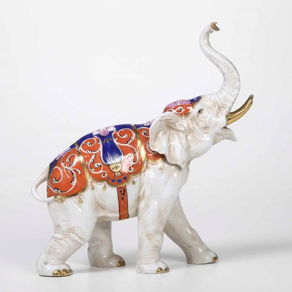 Figura di elefante <BR>Germania, Turingia, Manifattura di Rudolstadt, prima met del XX secolo  - Asta Ceramiche - Associazione Nazionale - Case d'Asta italiane