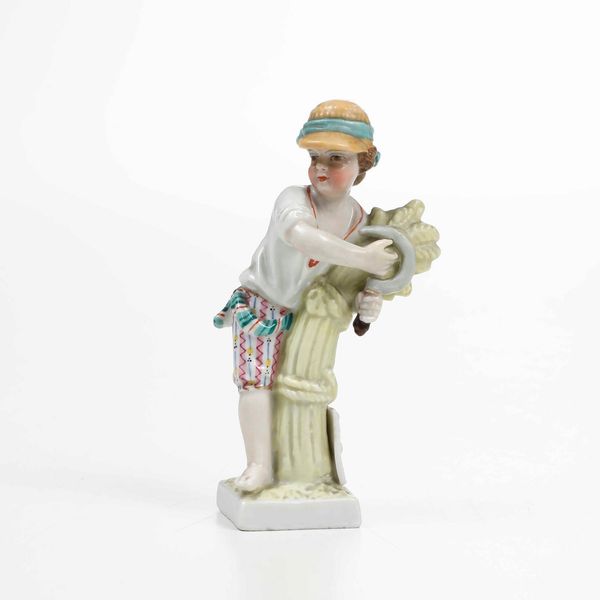 Figurina allegoria del mese di agosto<BR>Boemia, Manifattura di Elbogen, 1815-1833 circa<BR>  - Asta Ceramiche - Associazione Nazionale - Case d'Asta italiane