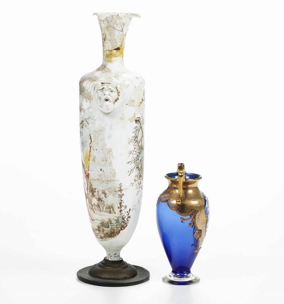 Due vasetti in vetro, XX secolo  - Asta Ceramiche - Associazione Nazionale - Case d'Asta italiane