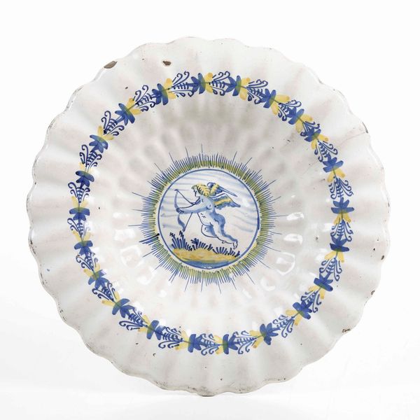 Piatto <BR>Nevers o Olanda, XVII-XVIII secolo<BR>  - Asta Ceramiche - Associazione Nazionale - Case d'Asta italiane