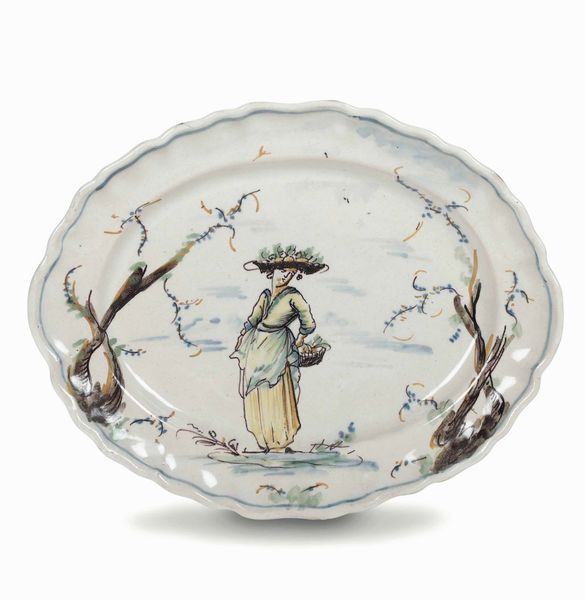 Piatto ovale <BR>Savona o Albisola, XVIII secolo<BR>  - Asta Ceramiche - Associazione Nazionale - Case d'Asta italiane
