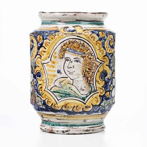 Albarello <BR>Sicilia, Caltagirone, XX secolo (?)  - Asta Ceramiche - Associazione Nazionale - Case d'Asta italiane