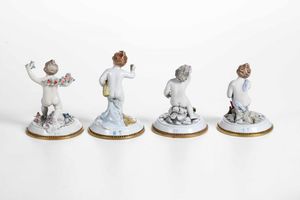 Figurine con le quattro stagioni<BR>XX secolo  - Asta Ceramiche - Associazione Nazionale - Case d'Asta italiane