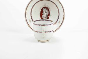 Tazza con piattino<BR>Vienna, Manifattura Imperiale, terzo quarto del XVIII secolo  - Asta Ceramiche - Associazione Nazionale - Case d'Asta italiane