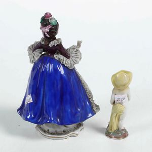 Piccola figurina allegoria dell'estate <BR>Germania, Manifattura Frankenthal, 1780 circa  - Asta Ceramiche - Associazione Nazionale - Case d'Asta italiane