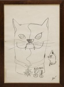 BAJ ENRICO (1924 - 2003) - Gatto guerrirero.