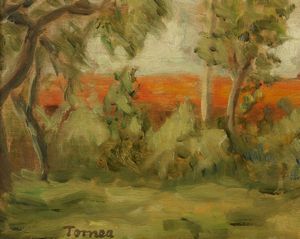 TOMEA FIORENZO (1910 - 1960) : Paesaggio.  - Asta Asta 418 | ARTE MODERNA E CONTEMPORANEA Online - Associazione Nazionale - Case d'Asta italiane