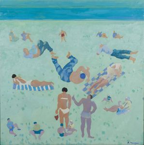 MANGINI ATTILIO (1912 - 2004) - Spiaggia in Liguria.