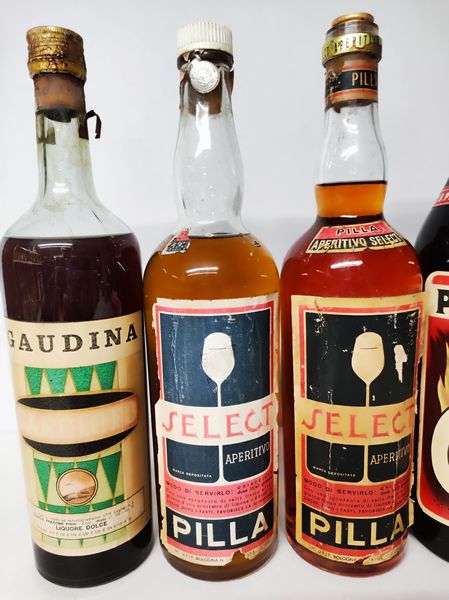 Gaudina, Select Pilla, Cynar, Liquori Italiani  - Asta Sunset Spirits - Associazione Nazionale - Case d'Asta italiane