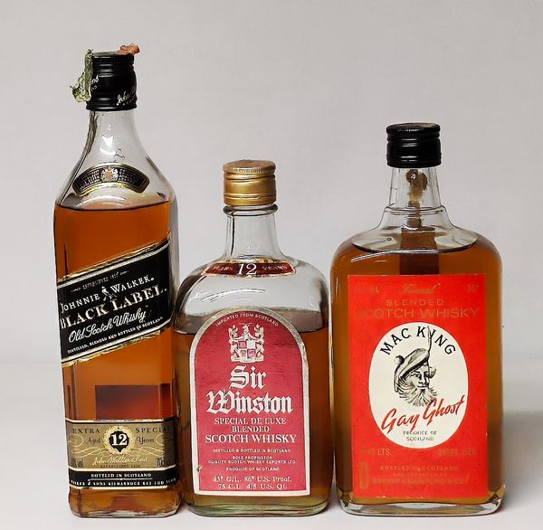 Johnnie Walker, Sir Winston, Mac King, Scotch Whisky  - Asta Sunset Spirits - Associazione Nazionale - Case d'Asta italiane