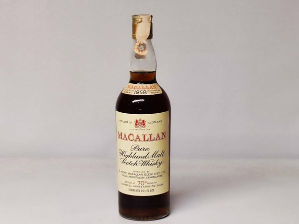 Macallan-Glenlivet 1958, Highland Malt Whisky  - Asta Sunset Spirits - Associazione Nazionale - Case d'Asta italiane