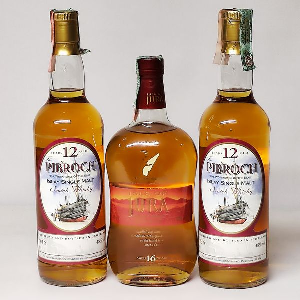 Pibroch 12 Years Old, Jura 16 Years Old, Scoth Whisky  - Asta Sunset Spirits - Associazione Nazionale - Case d'Asta italiane