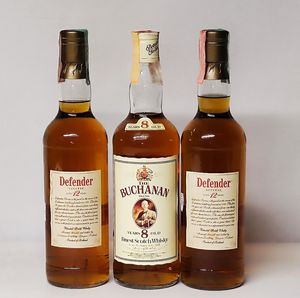 Buchanan 8 Years, Defender 12 Yeras, Scotch Whisky  - Asta Sunset Spirits - Associazione Nazionale - Case d'Asta italiane