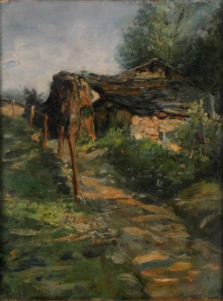 Flavio Bertelli (San Lazzaro, 1865  Rimini, 1941) Casolare diroccato nelle colline bolognesi  - Asta Opere del XIX e XX secolo - Associazione Nazionale - Case d'Asta italiane