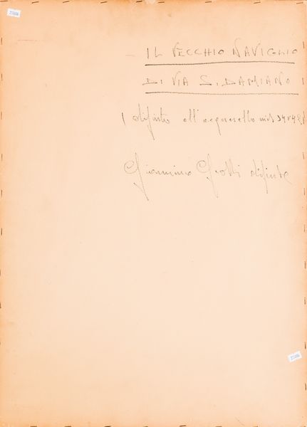 Giannino Grossi : Il vecchio Naviglio di via San Damiano  - Asta Opere del XIX e XX secolo - Associazione Nazionale - Case d'Asta italiane